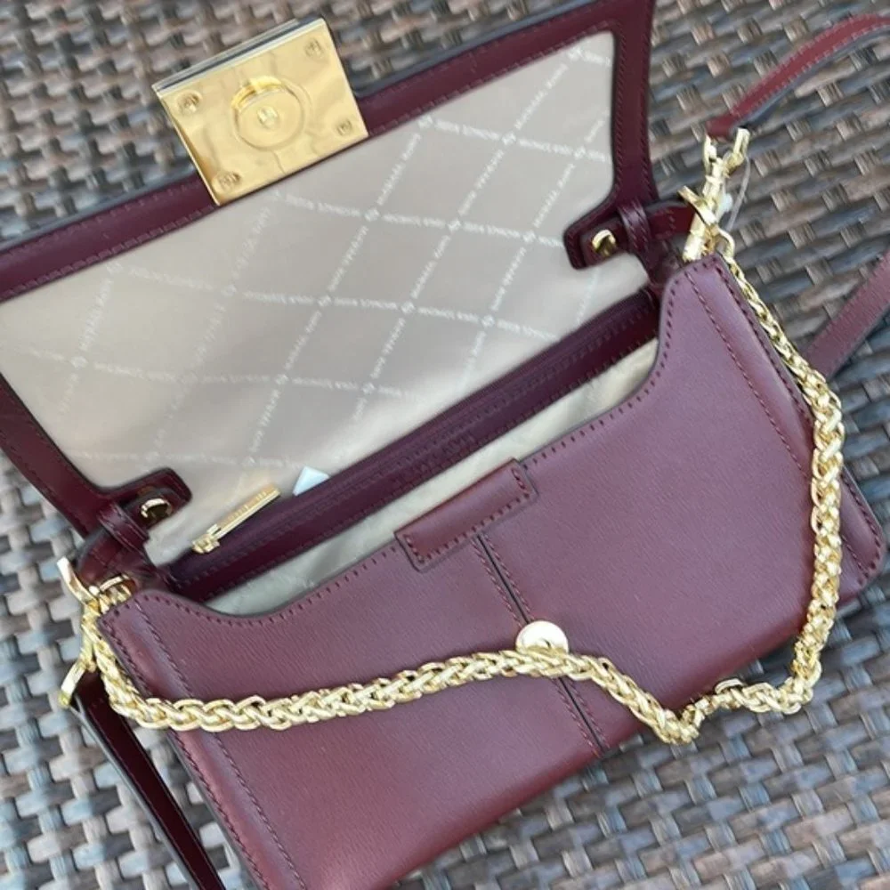 Michael Kors Sonia Medium Leather Shoulder Bag Merlot